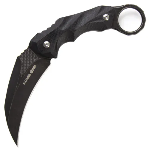 KK1222_B1_03 Aegis Tactical Karambit Knife | 3.14″ Black Stonewashed D2 Blade | Black G10 Handle | KIASLORE KK1222-1