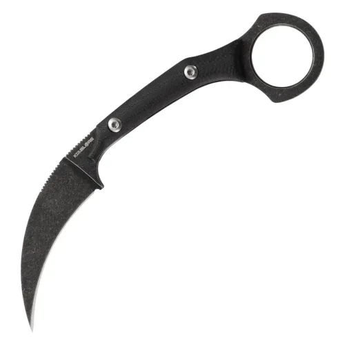 KK124_B1_01 Hunter's Claw Karambit Knife | 2.36″ Black Stonewashed D2 Blade | Black G10 Handle | KIASLORE KK124-1