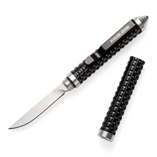 Everyday D Pen Knife | 1.88″ Damascus Blade | Aluminum Handle | KIASLORE KM162-D