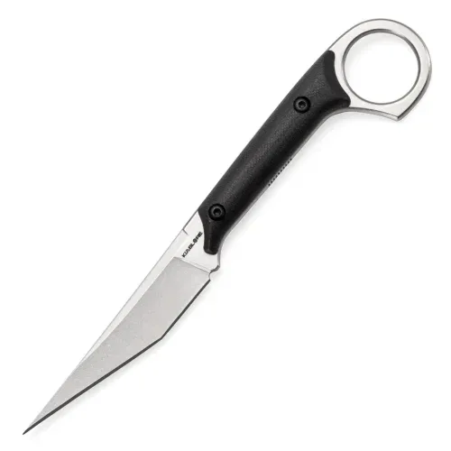 Shadow Fixed Blade Knife | 3.34″ Stonewashed D2 Blade | Black G10 Handle | KIASLORE KS1013-2