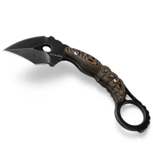 KS1316_B1_01 Shadow Spine Mini Karambit Knife | 1.81″ Black Stonewashed D2 Blade | Black G10 Handle | KIASLORE KK1316-1