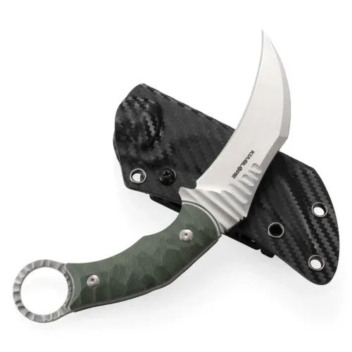 talos tactical karambit knife | 3.55″ stonewashed m390 blade | green canvas micarta handle | camping hunting tool | kiaslore kk141 2 talos tactical karambit knife | 3.55″ stonewashed m390 blade | green canvas micarta handle | camping hunting tool | kiaslore kk141 2